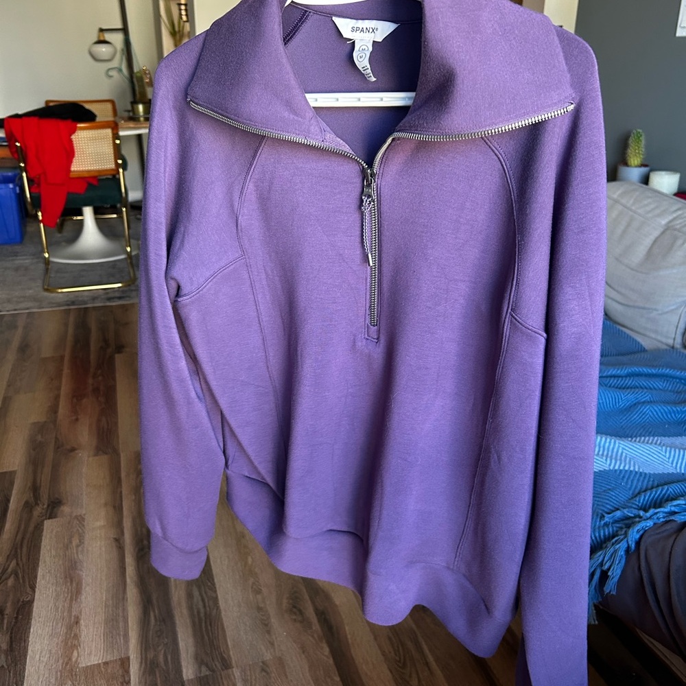 SPANX Deep Purple Quarter-Zip Top